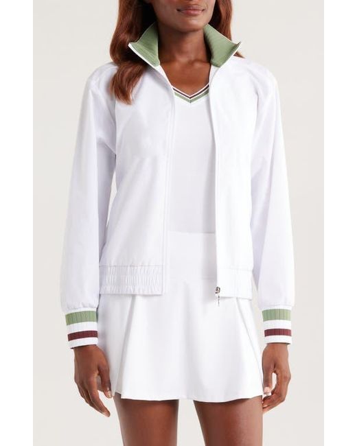 Head White X Veronica Beard Front Zip Track Jacket