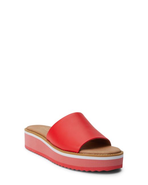 Matisse Red Jackie Platform Slide Sandal