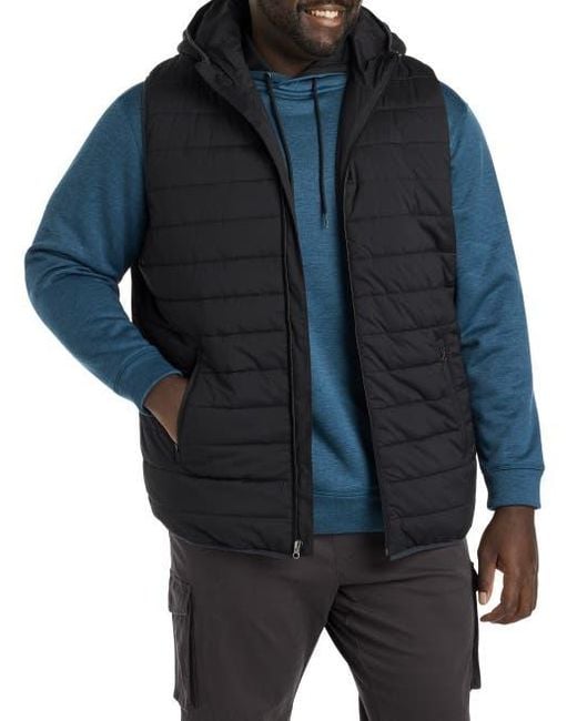Society of One by DXL Blue Big & Tall Hooded Puffer Vest for men