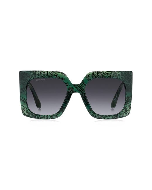 Etro Green 53Mm Gradient Square Sunglasses