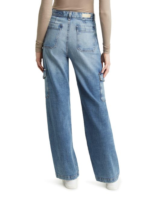 AG Jeans Blue Gatina High Waist Wide Leg Cargo Jeans