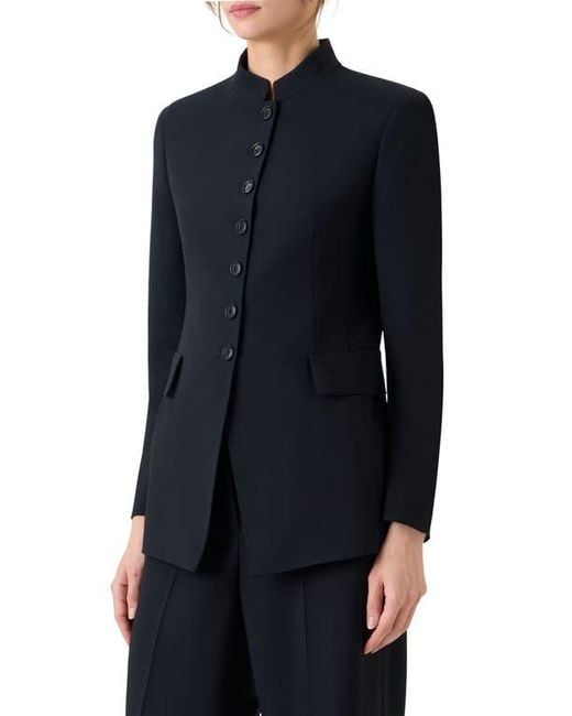 Akris Blue Kev Wool Blend Jacket