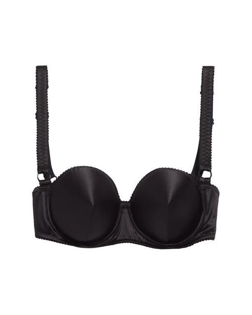 Dolce & Gabbana Black Underwire Stretch Silk Satin Balconette Bra