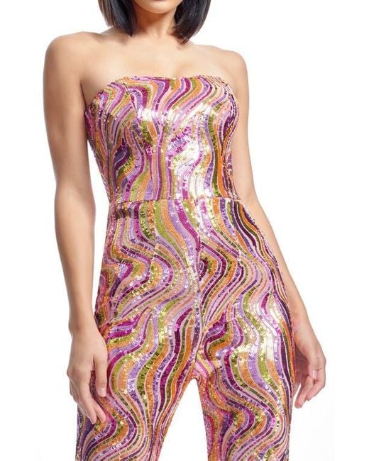 dress the population red sequin jumpsuit Dress The Population Charlie Sequin Jumpsuit In Rouge Red Multi