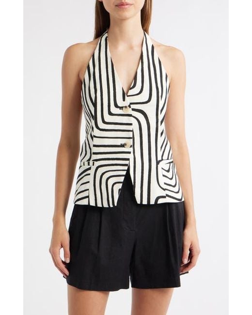 Mango White Doty Linen & Cotton Halter Top