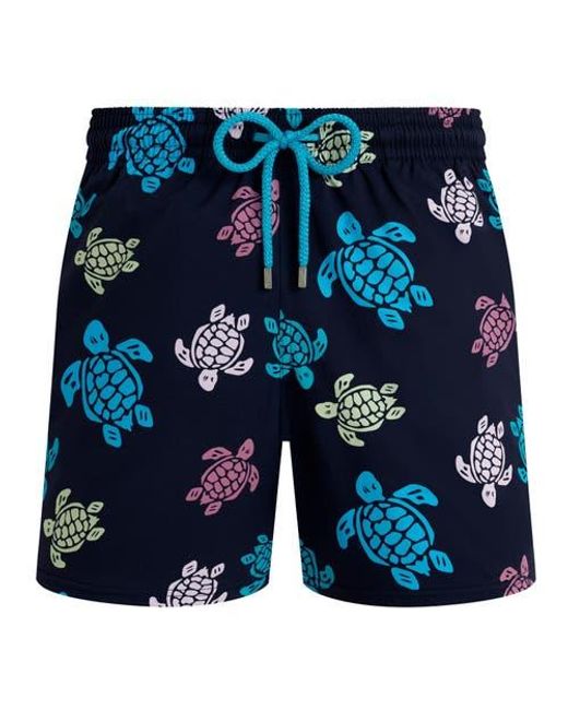 Vilebrequin Blue Tortues Multicolores Stretch Swim Trunks for men