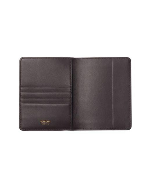 Burberry Black Highlands Check Coated Canvas Passport Case