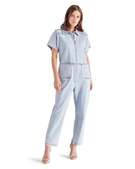 Steve Madden Blue Eira Denim Jumpsuit