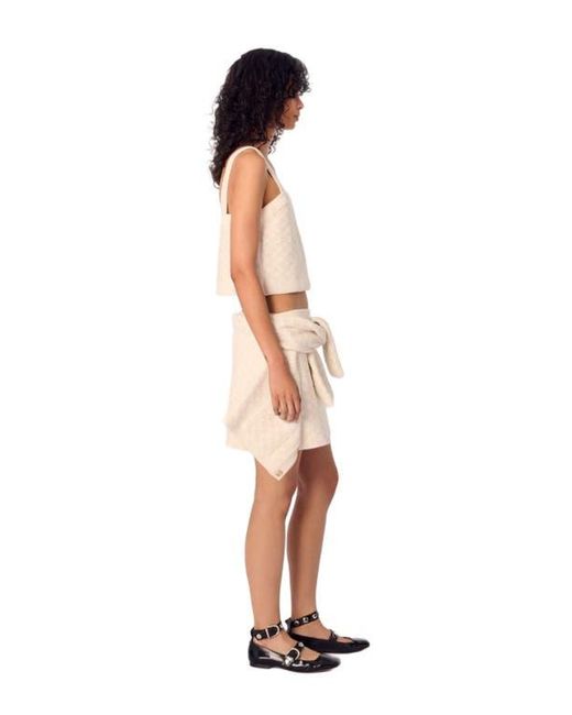 Maje Natural Tweed-Effect Knit Crop Top