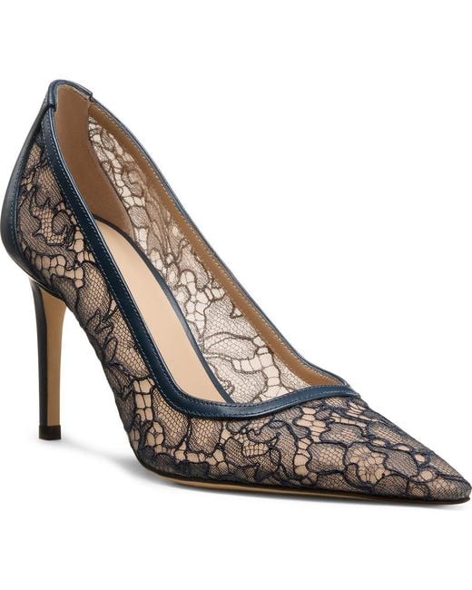 Stuart Weitzman Metallic Stuart Power 85 Lace Pointed Toe Pump