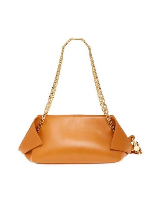 Ferragamo Brown X-Small Folded Leather Shoulder Bag
