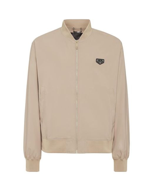 Philipp Plein Natural Nylon Bomber Jacket for men