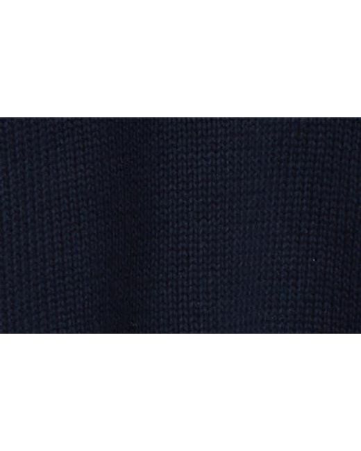 Sporty & Rich Blue Horse Embroidered Cotton Sweater