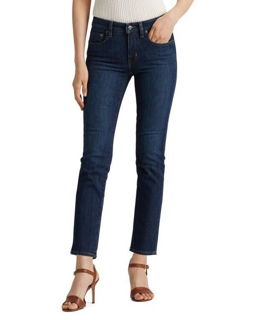 Ralph Lauren Women's Blue Mid Rise Straight Leg Jeans