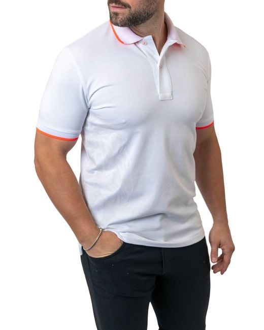 Maceoo White Mozarttokyo Tipped Graphic Polo At Nordstrom for men