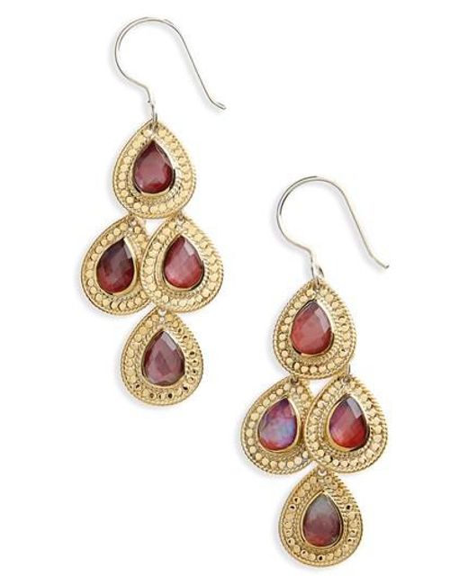 Lyst Anna Beck Stone Chandelier Earrings In Metallic Anna Beck Metallic Stone Chandelier Earrings Lyst