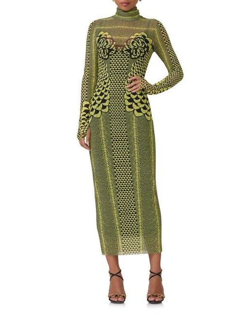 AFRM Shailene Mixed Print Long Sleeve Mesh Dress in Green | Lyst AFRM Shailene Mixed Print Long Sleeve Mesh Dress in Green | Lyst