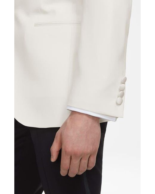 Jack Victor White Ethan Trim Fit Solid Wool Dinner Jacket for men