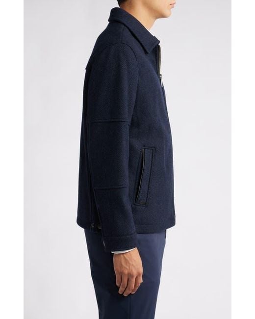 Hart Schaffner Marx Blue Paloma Wool Blend Twill Jacket for men