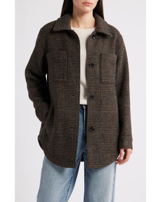Sam Edelman Black Plaid Shirt Jacket