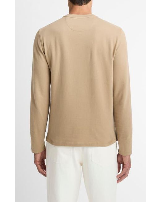 Vince Natural Birdseye Jacquard Pima Cotton Long-Sleeve T-Shirt for men