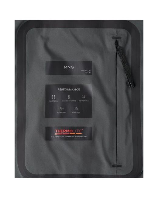 Mango Gray Packable Waterproof Thermolite Jacket for men