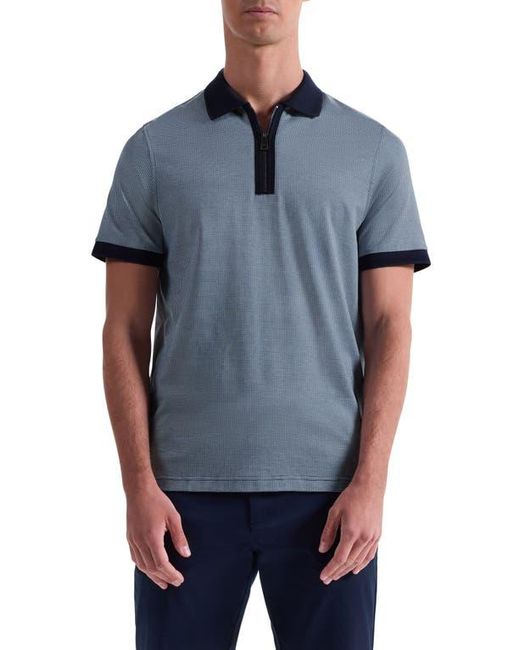 Bugatchi Blue Quarter Zip Polo for men