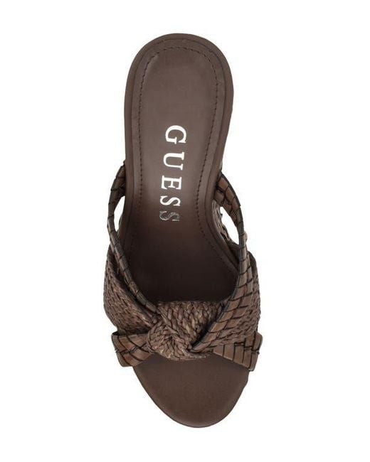 Guess Brown Eveh Platform Wedge Sandal