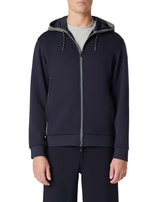Bugatchi Blue Full Zip Hoodie for men