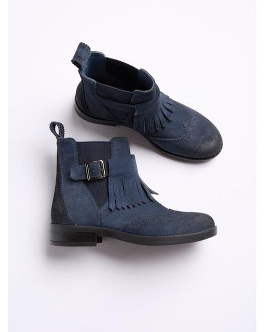 Celtic & Co. Blue Brogue Strap Chelsea Boot