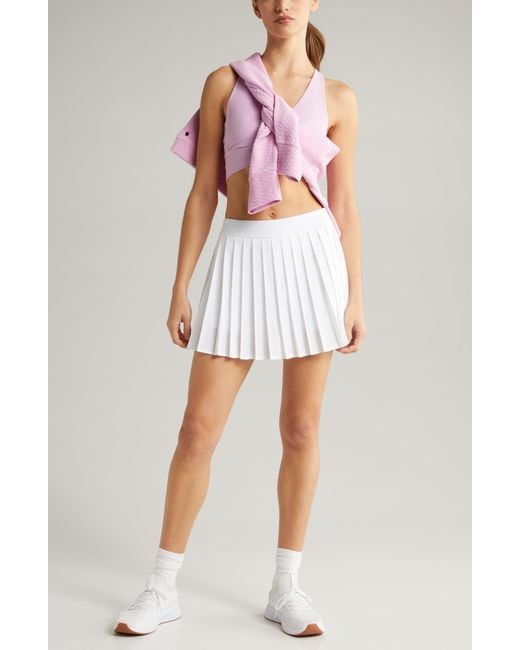 Zella White Pleated Tennis Skirt With Shorts