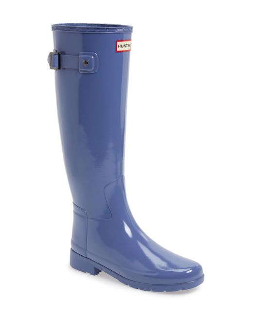 Hunter Blue Original Refined High Gloss Waterproof Rain Boot