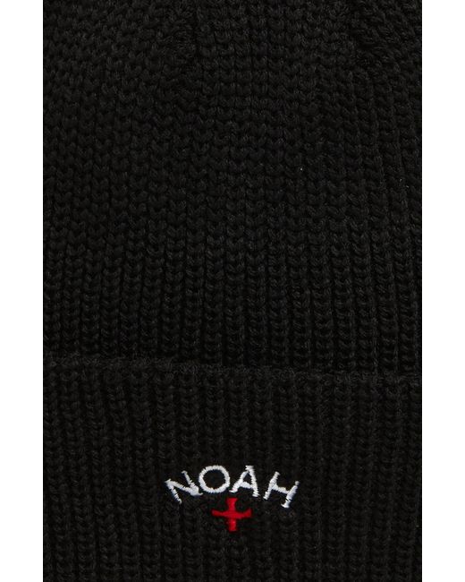 Noah NYC Black Core Logo Beanie for men