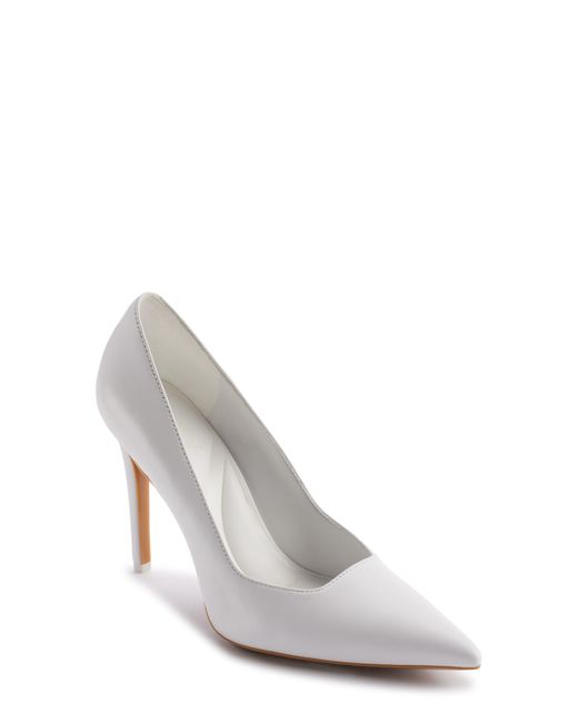 DKNY White Mickel Pointed Toe Pump