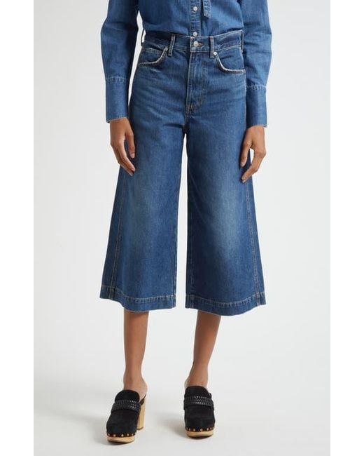 Veronica Beard Women's Blue Marlow High Waist Culotte Jeans