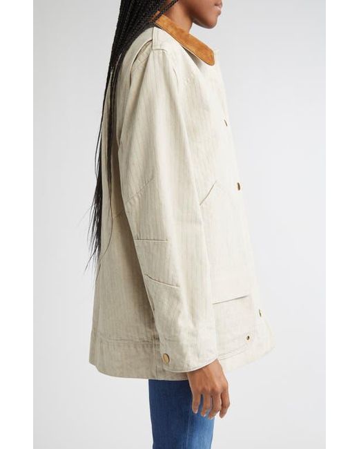 Veronica Beard Natural Abbas Cotton Barn Jacket