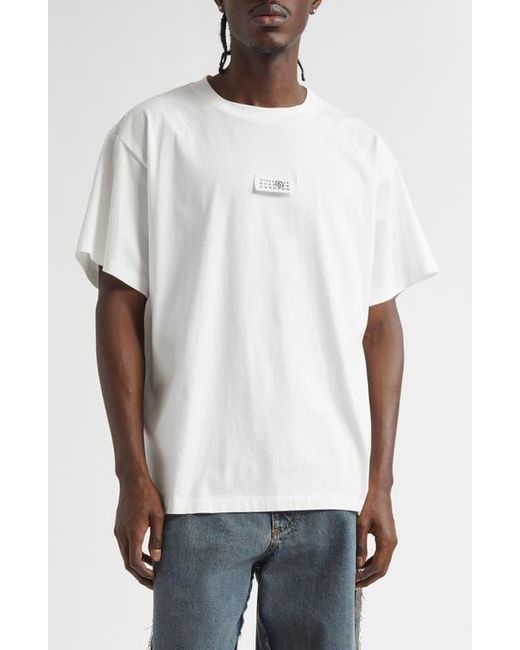 MM6 by Maison Martin Margiela White Numeric Logo Patch T-Shirt for men