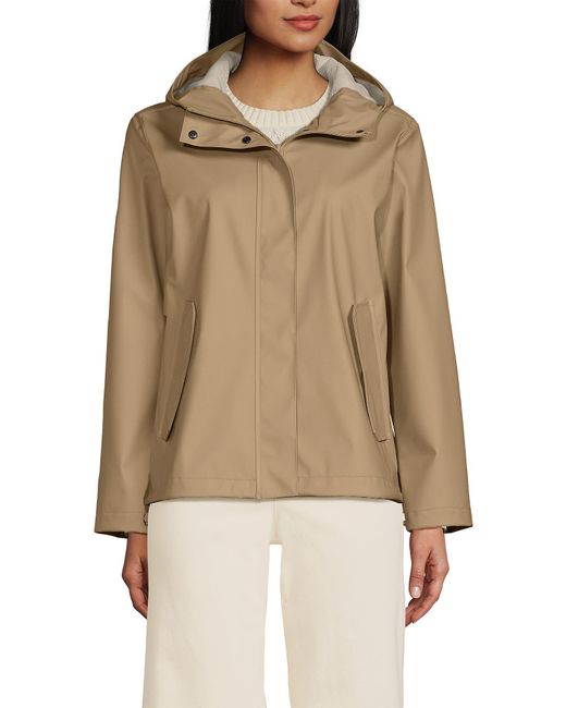 Lands' End Natural Squall Waterproof Rain Slicker Jacket