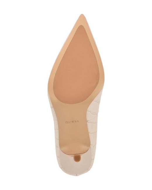 Guess White Prindy Croc Embossed Pump