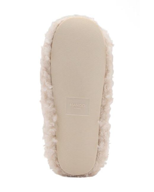 Mango Natural Faux Shearling Slipper