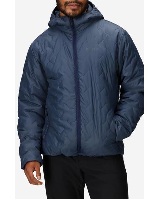 Marmot Blue Monoquilt Zip Hoodie for men