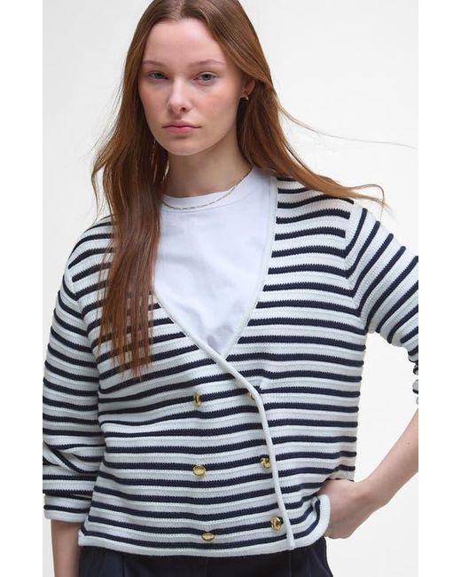 Barbour Blue Abby Double Breasted Knit Jacket