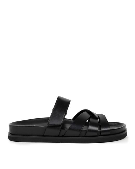 Bobbies Black Atlas Flat Sandals