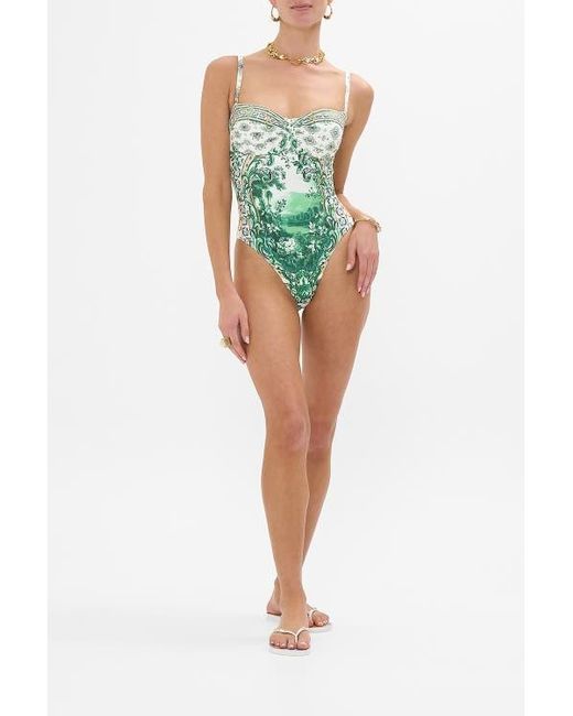 RUCHED CUP UNDERWIRE ONE PIECE WITH TIE FRONT NOTES FROM THE ROAD