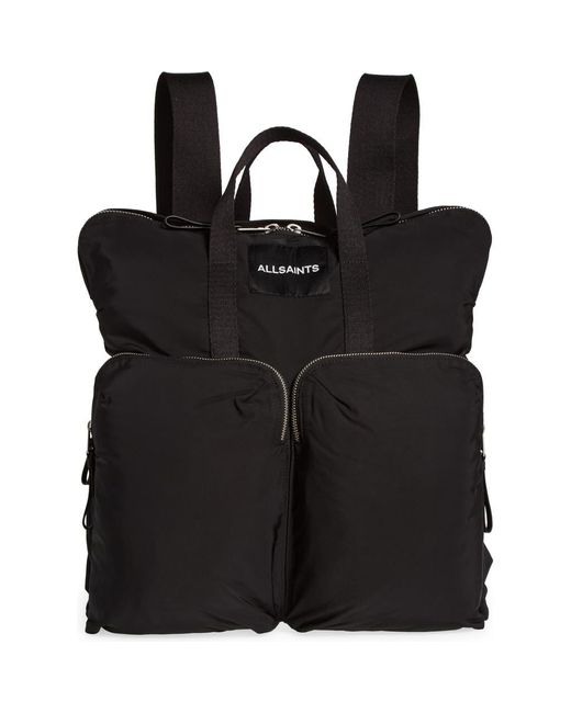 AllSaints Black Force Recycled Polyester Backpack