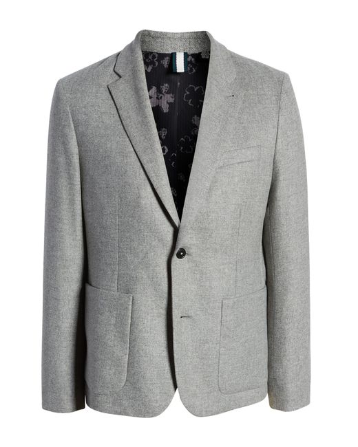 Ted Baker Yarm Slim Fit Virgin Wool Flannel Blend Blazer in Gray for