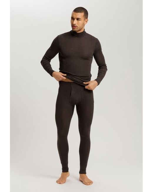 Hanro Black Woolen Silk Thermal Turtleneck for men
