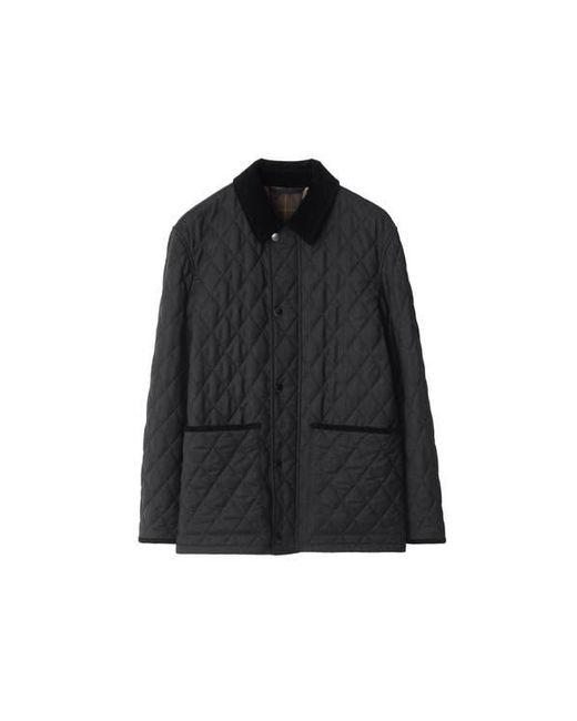 Burberry Black Quilted Wool Barn Jacket for men