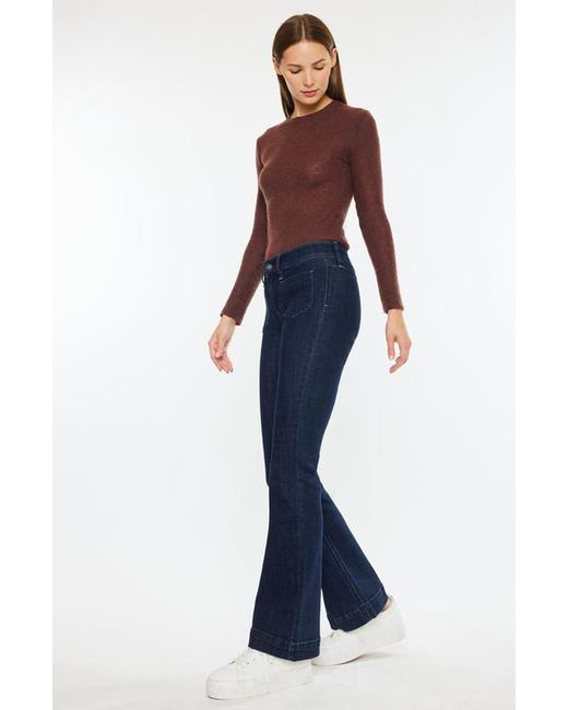 Kancan Blue Star Mid Rise Bootcut Jeans