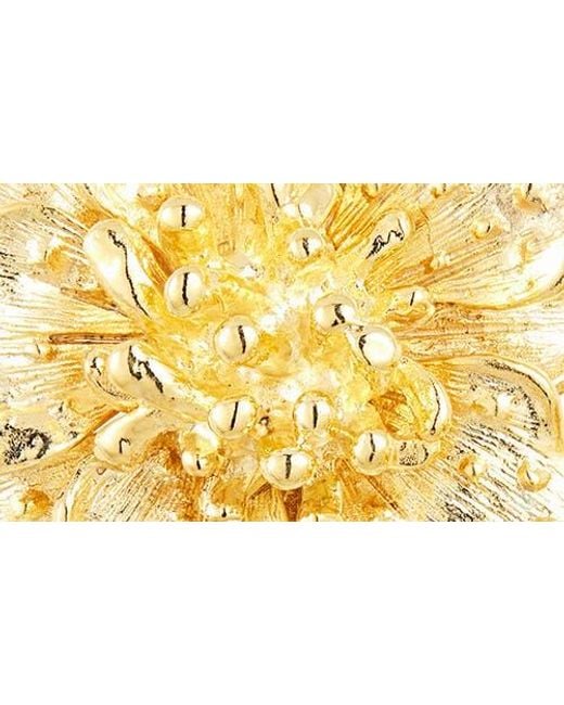 Kenneth Jay Lane Metallic Dogwood Flower Earrings